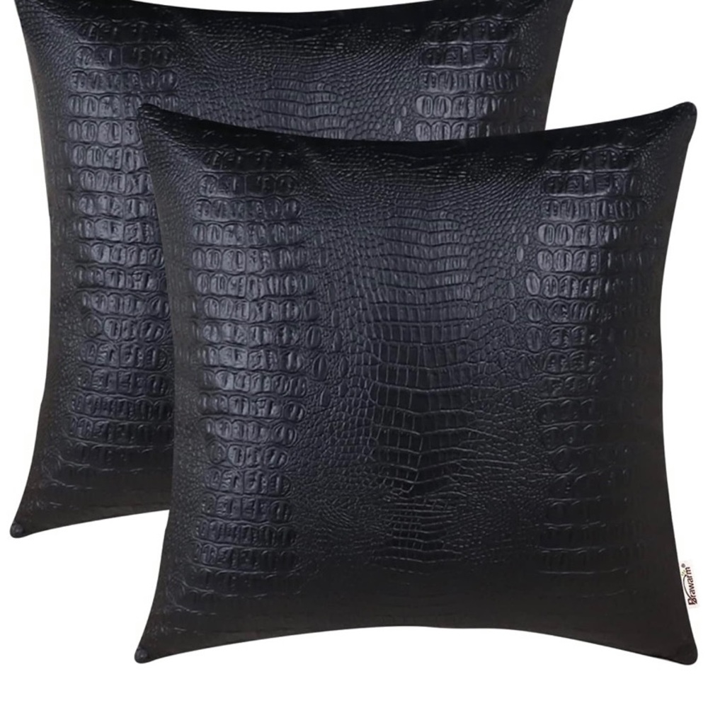 Faux Leather Throw Pillow covers- new!